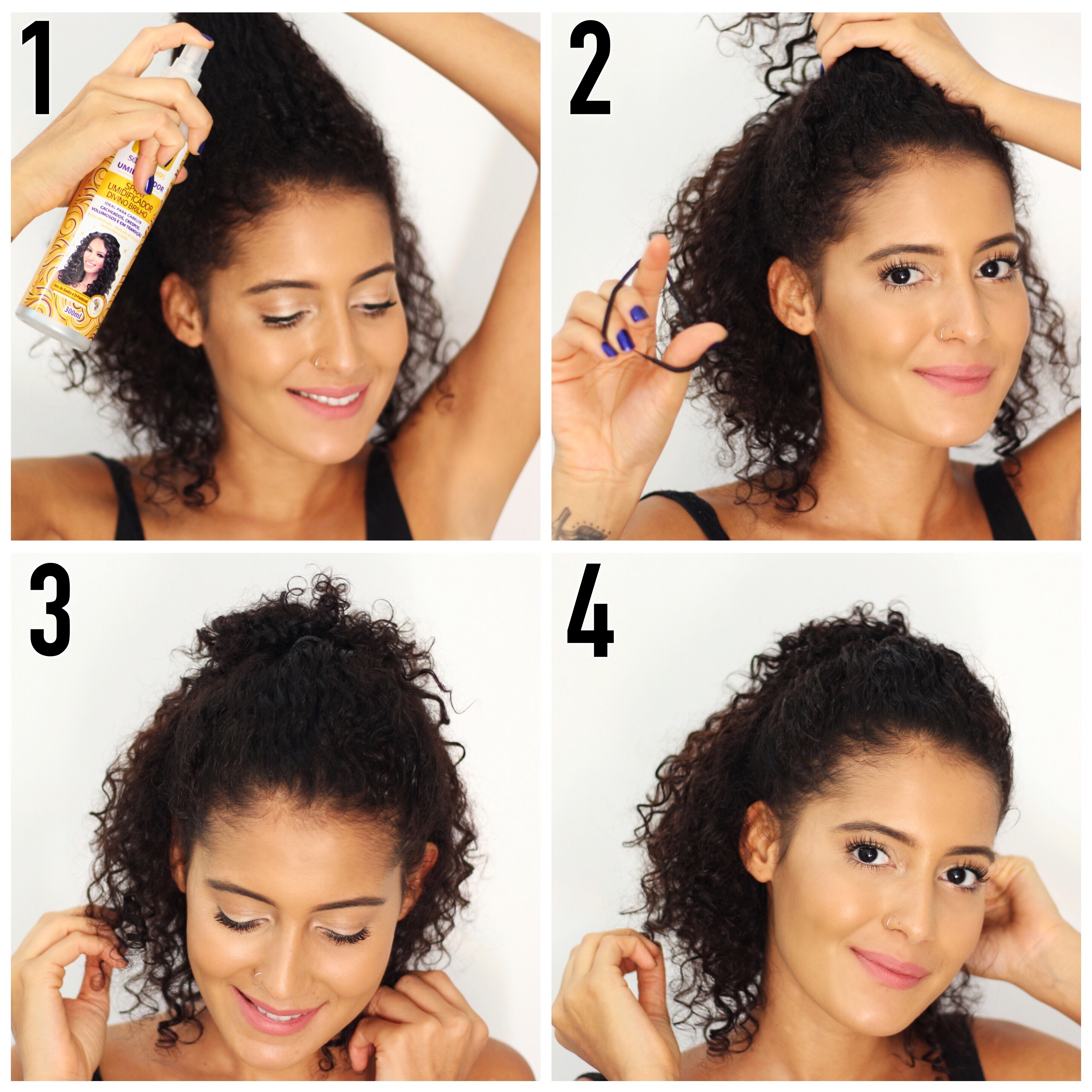 penteado lateral para casamento cabelo cacheado