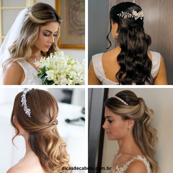 penteado de noiva cabelo solto casamento