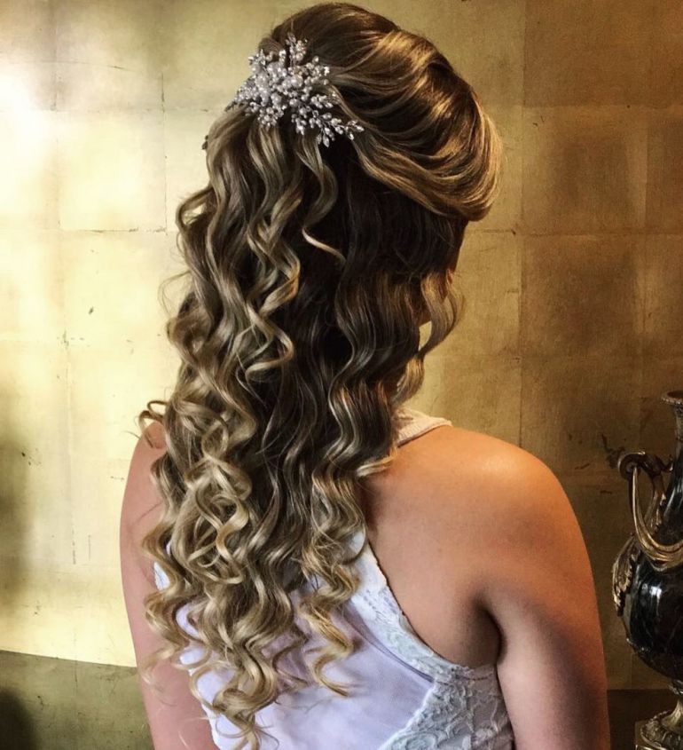 penteado de noiva cabelo solto casamento