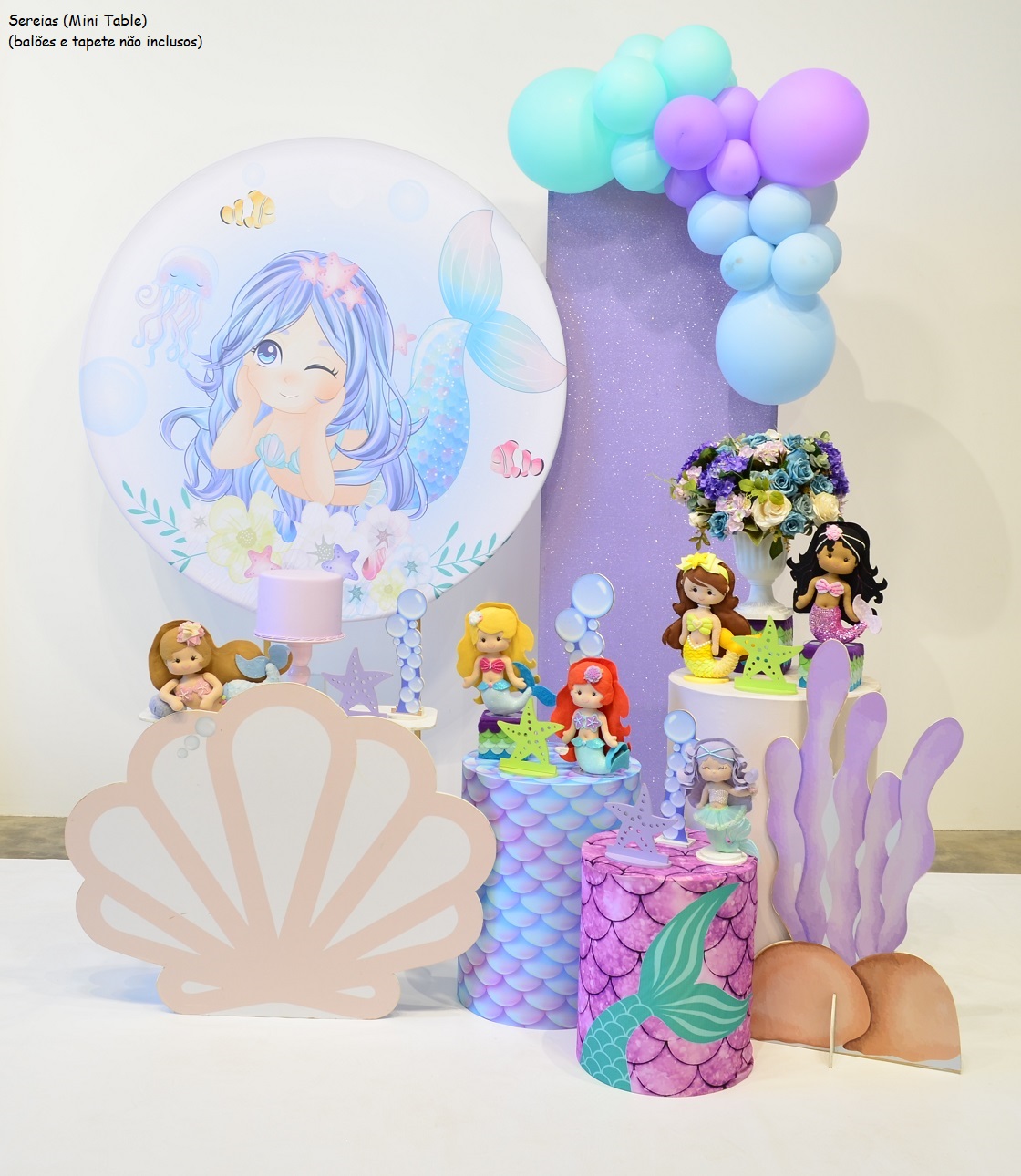 painel festa pequena sereia