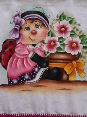 pintura em fraldas de bebe joaninhas