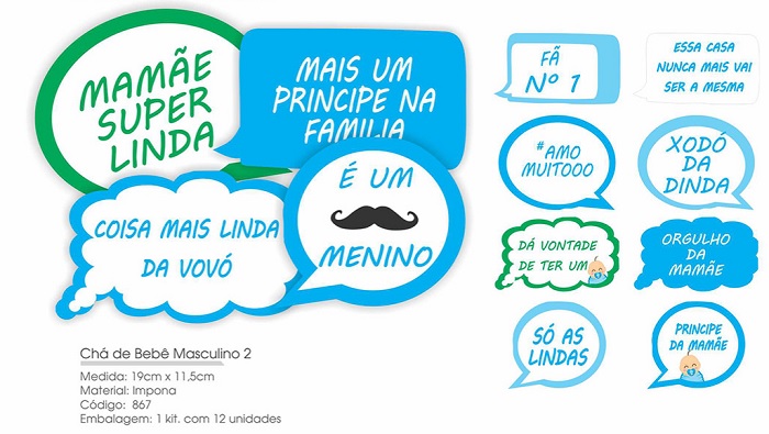 plaquinhas para cha de bebe