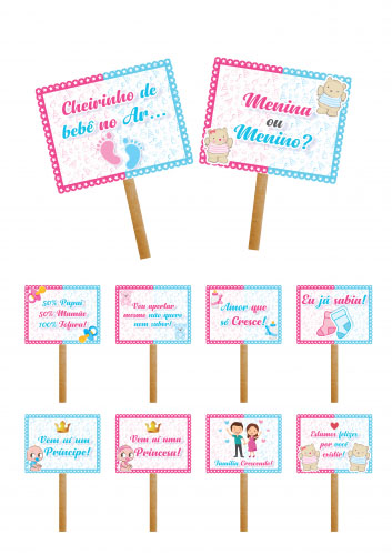 plaquinhas para cha de bebe