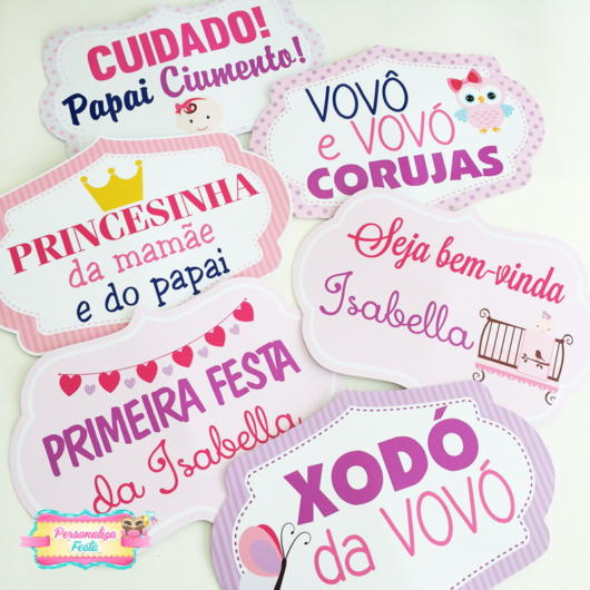 plaquinhas para cha de bebe