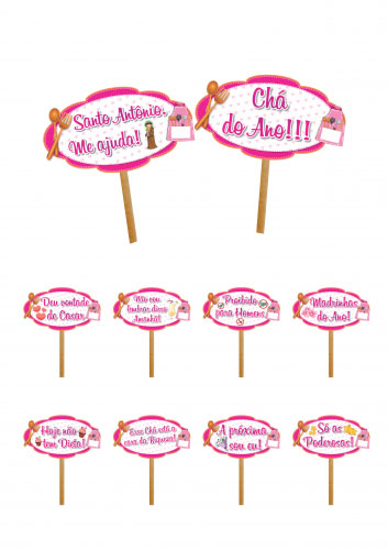 plaquinhas para cha de bebe para imprimir rosa