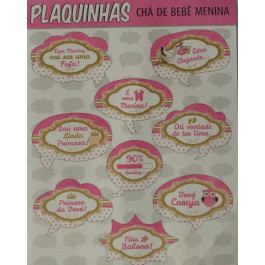 plaquinhas para cha de bebe para imprimir rosa