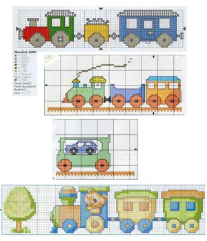 10 Gráficos de Ponto Cruz de Trenzinho com Nome para Personalizar