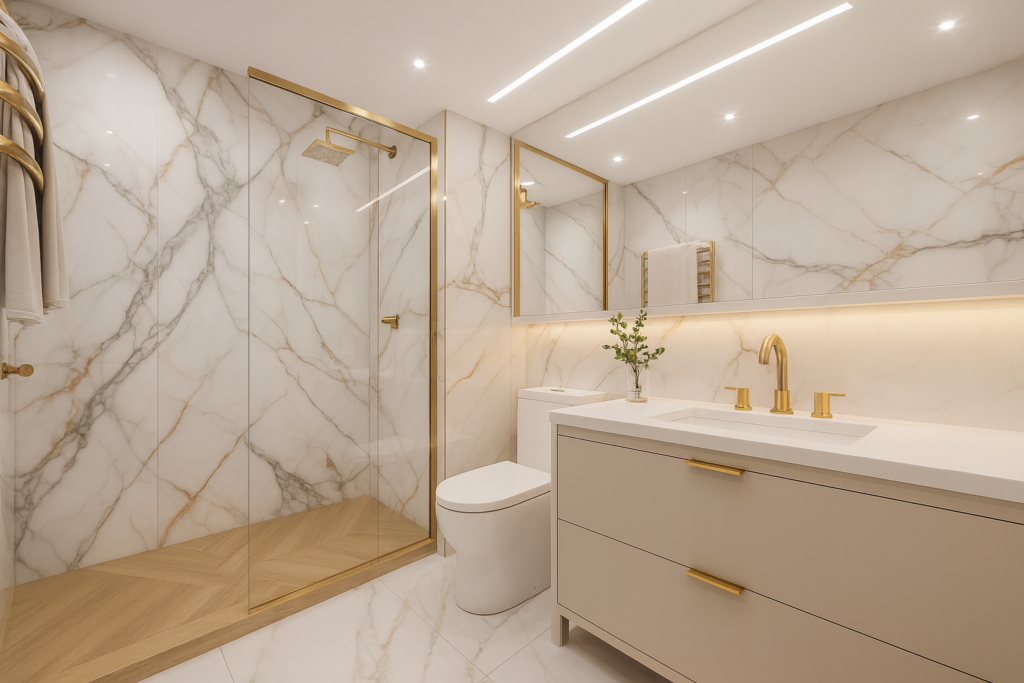 Porcelanato Acetinado Dourado