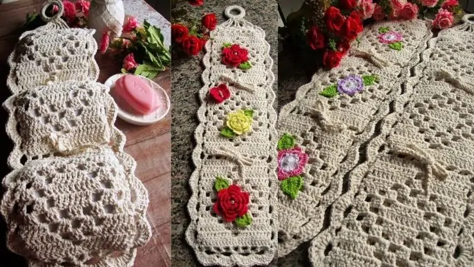 porta papel higiênico de crochê luxo