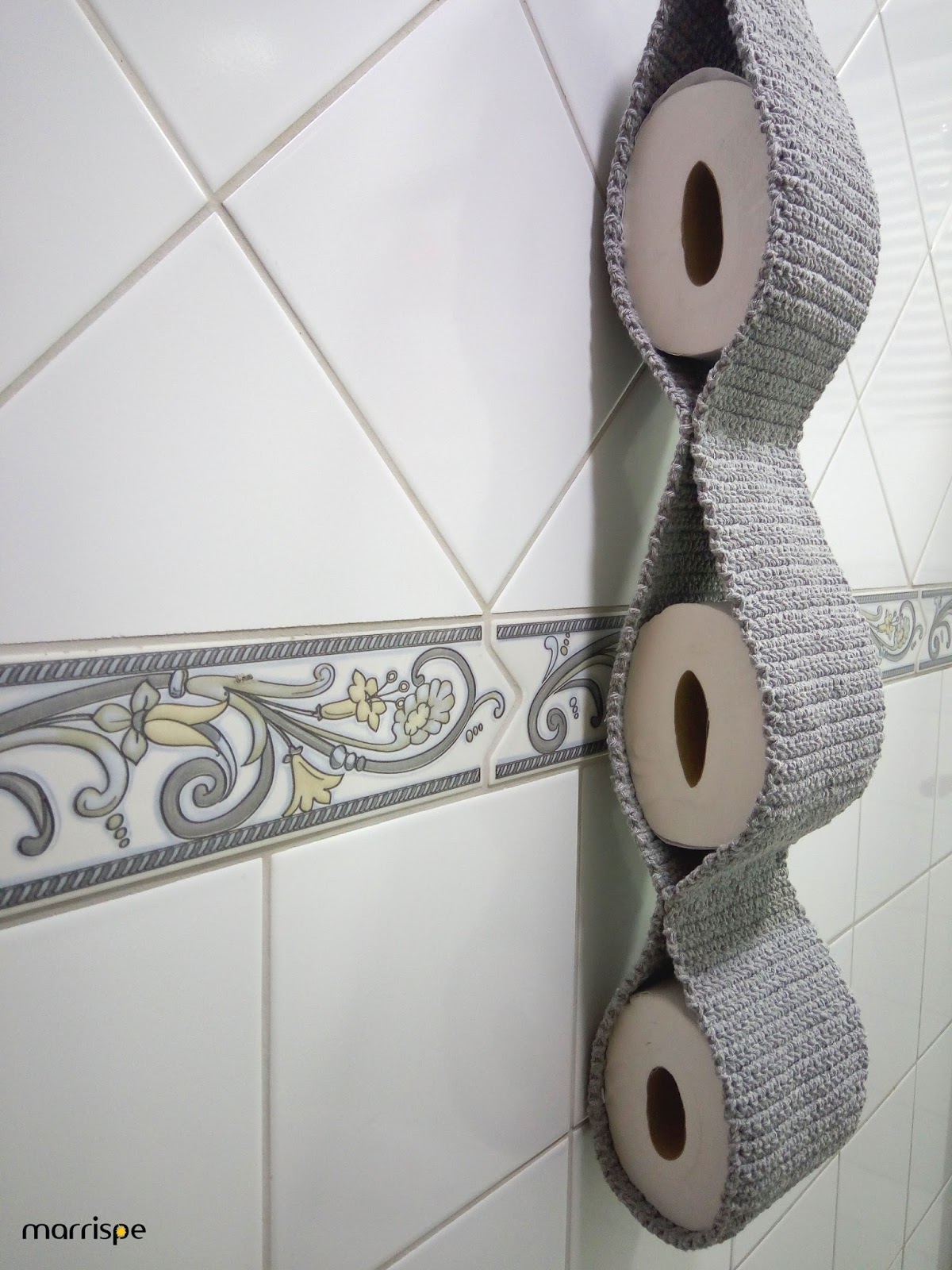 porta papel higiênico de crochê para jogo de banheiro