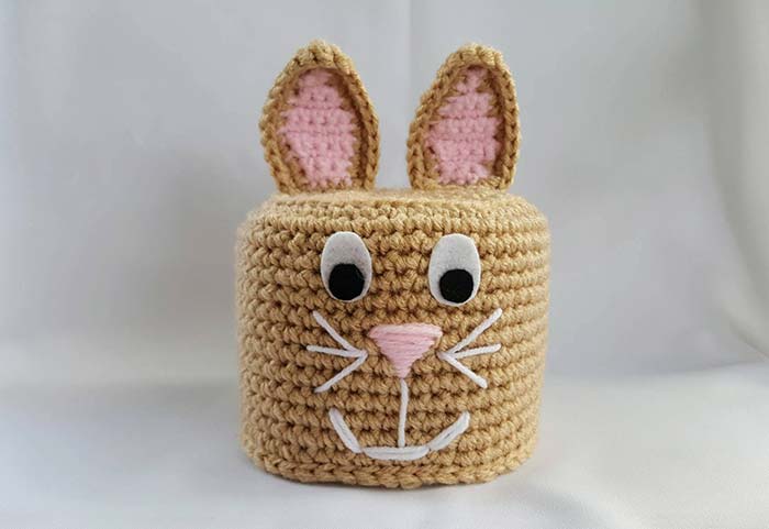 porta rolo papel higiênico crochê feito à mão