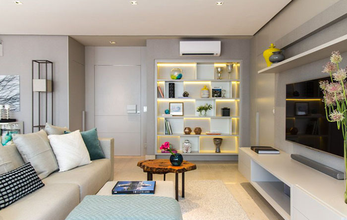 prateleira sala pequena vs sala grande