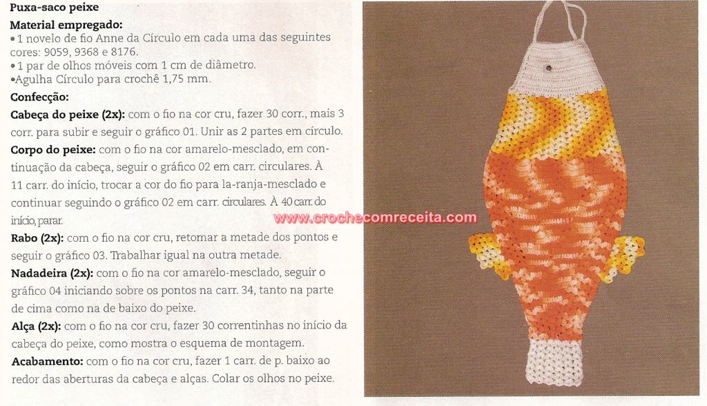 5 ideias de títulos:
1. Puxa Saco de Peixe em Crochê: Guia Completo de Materiais e Onde Comprar
2. Aprenda a Fazer um Puxa Saco de Peixe em Crochê: Passo a Passo Detalhado
3. Decoração Criativa para Cozinha: Modelos Incríveis de Puxa Saco de Peixe
4. Puxa Saco de Crochê: Vantagens