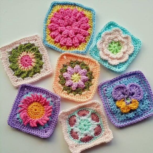 quadrados de croche
