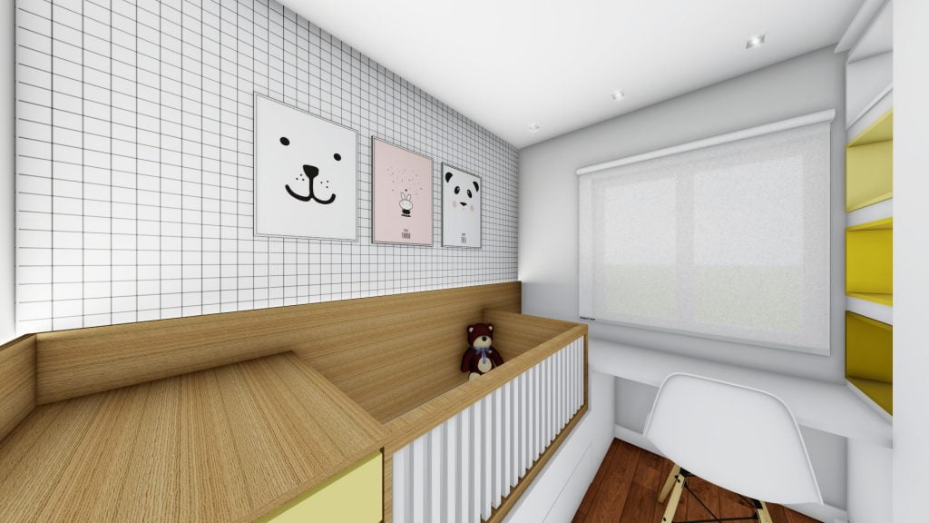 quarto de bebe com home office