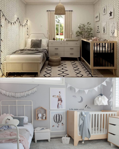 quarto de bebe e irmã mais velha