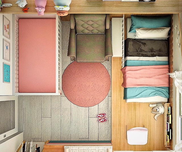 quarto de bebe e irmã mais velha