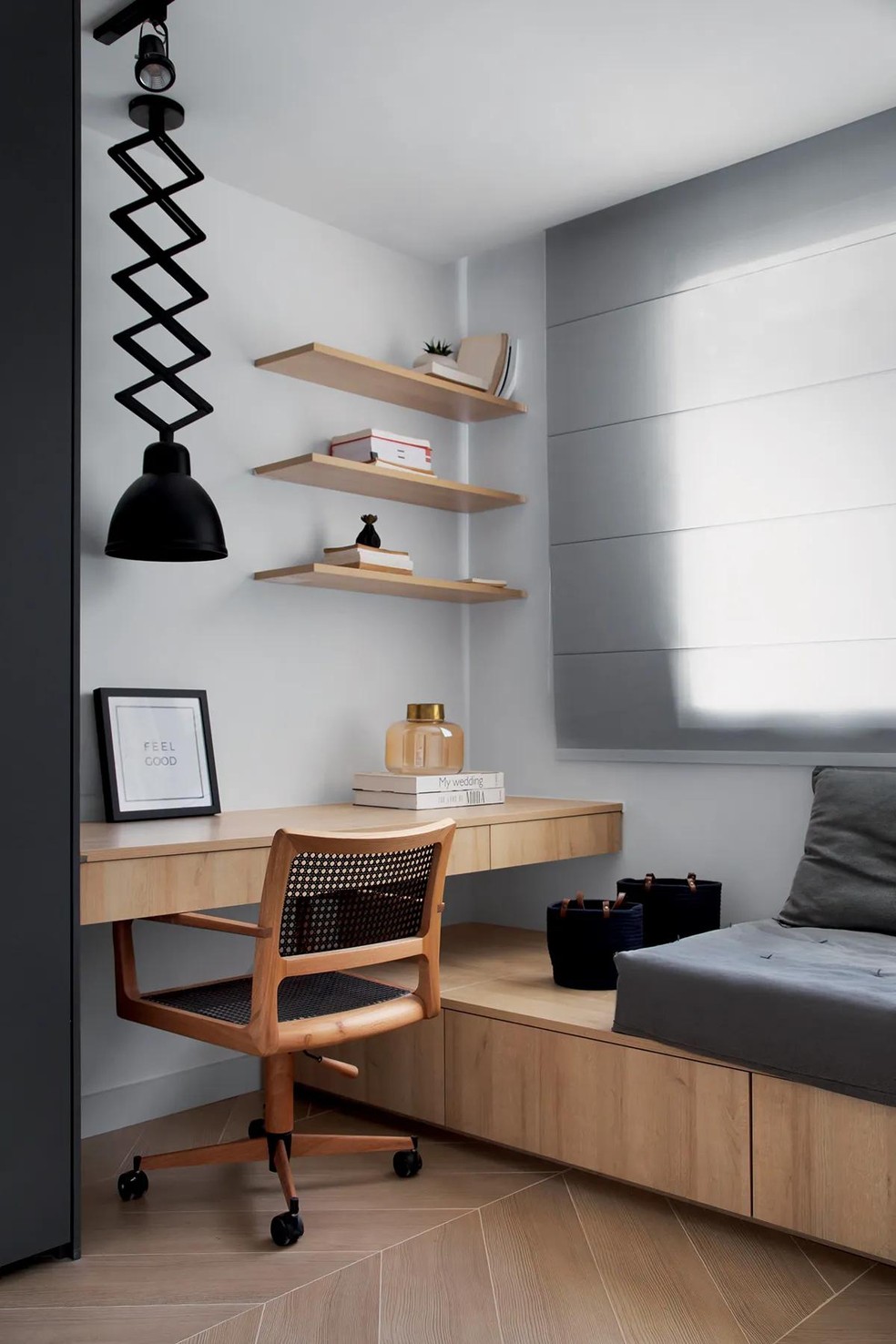 ideias decoração quarto com escritório