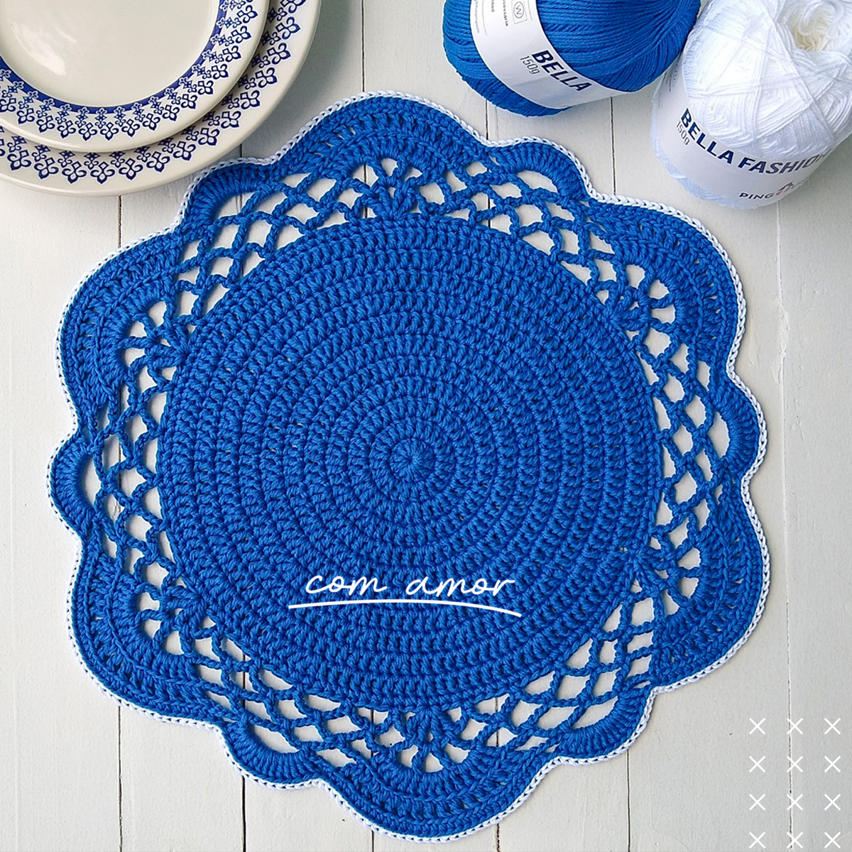 receita de sousplat de croche passo a passo