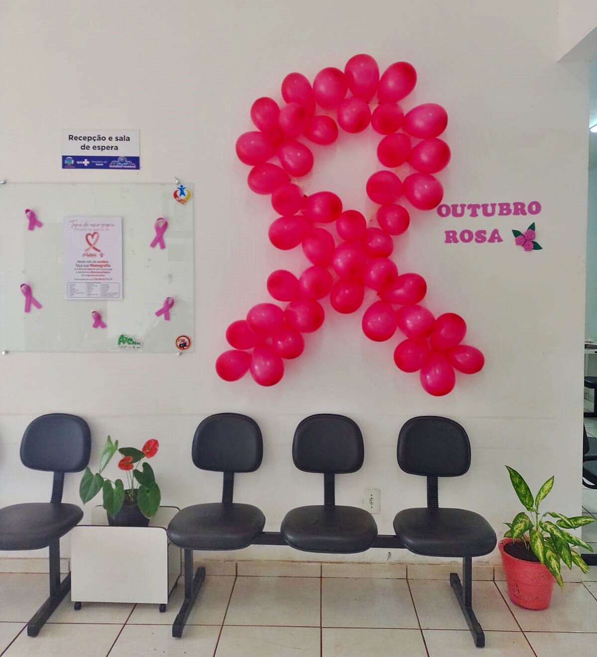 recepção decoração outubro rosa