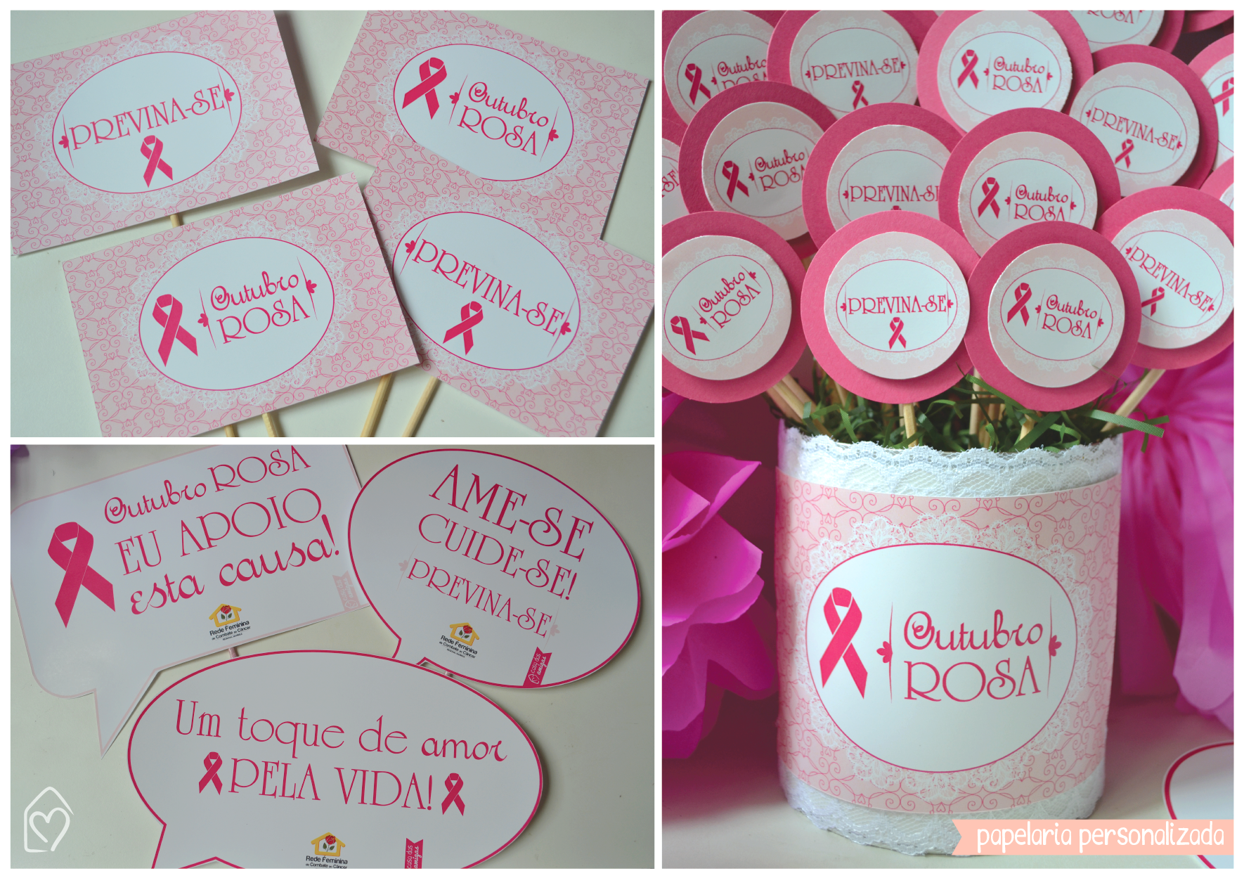 ideias criativas decoração recepção outubro rosa