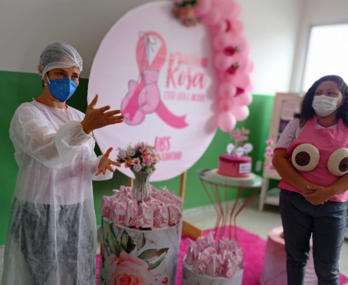 recepção decoração outubro rosa