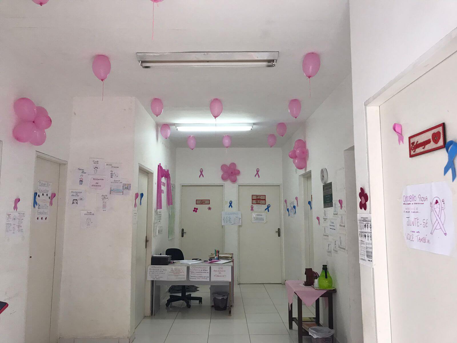 decoração recepção outubro rosa vs decoração geral evento