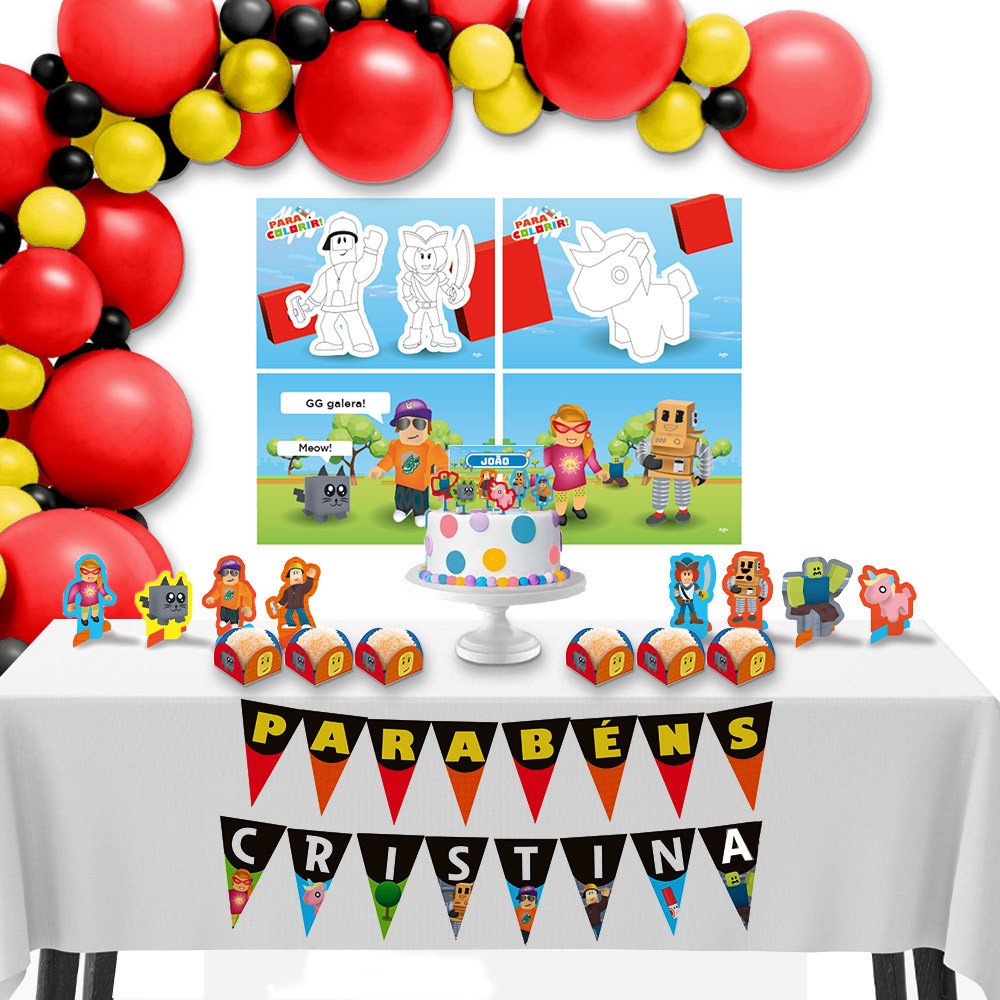 decoração roblox com balões