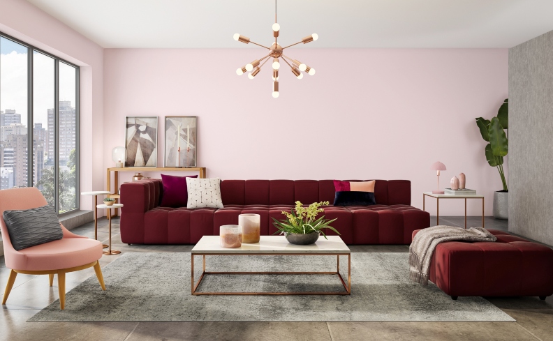decoração rose gold minimalista