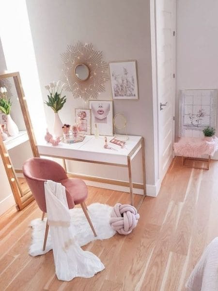 decoração rose gold para quarto
