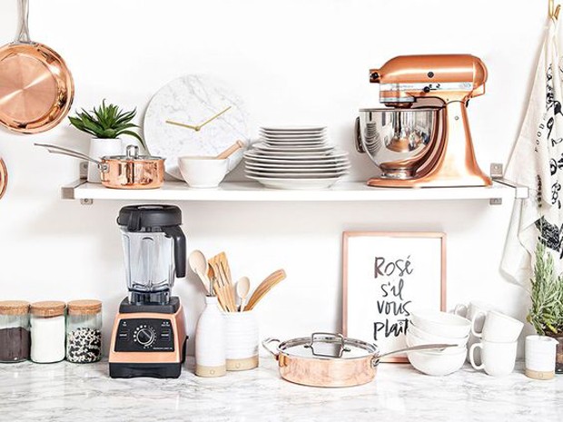 acessórios de decoração rose gold