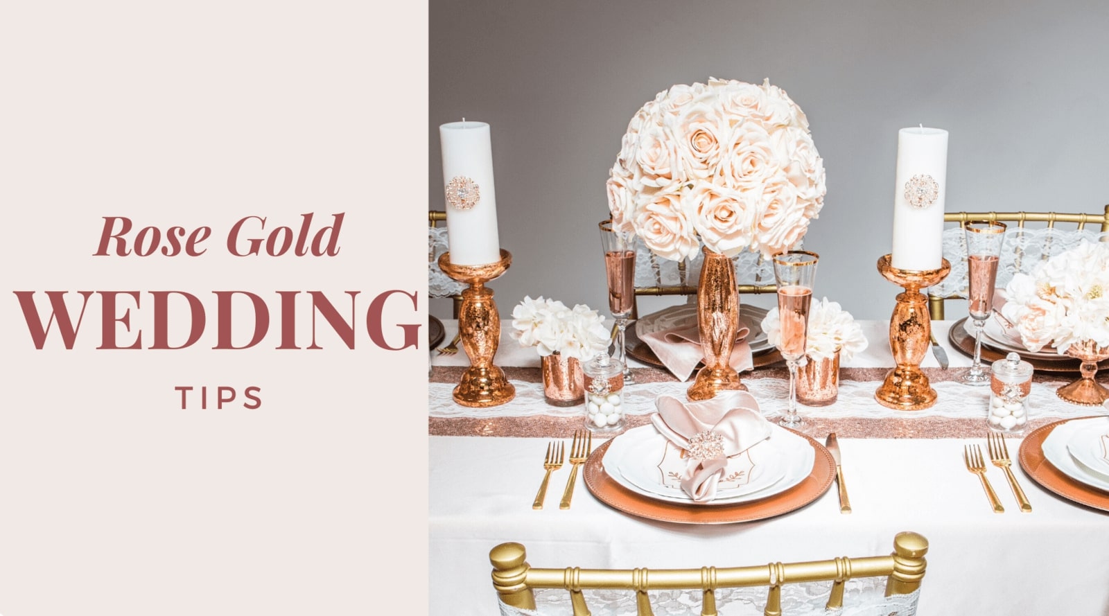 acessórios de decoração rose gold