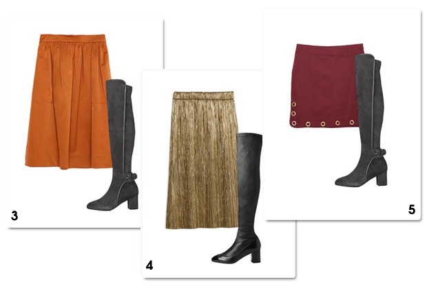looks com saia longa e bota