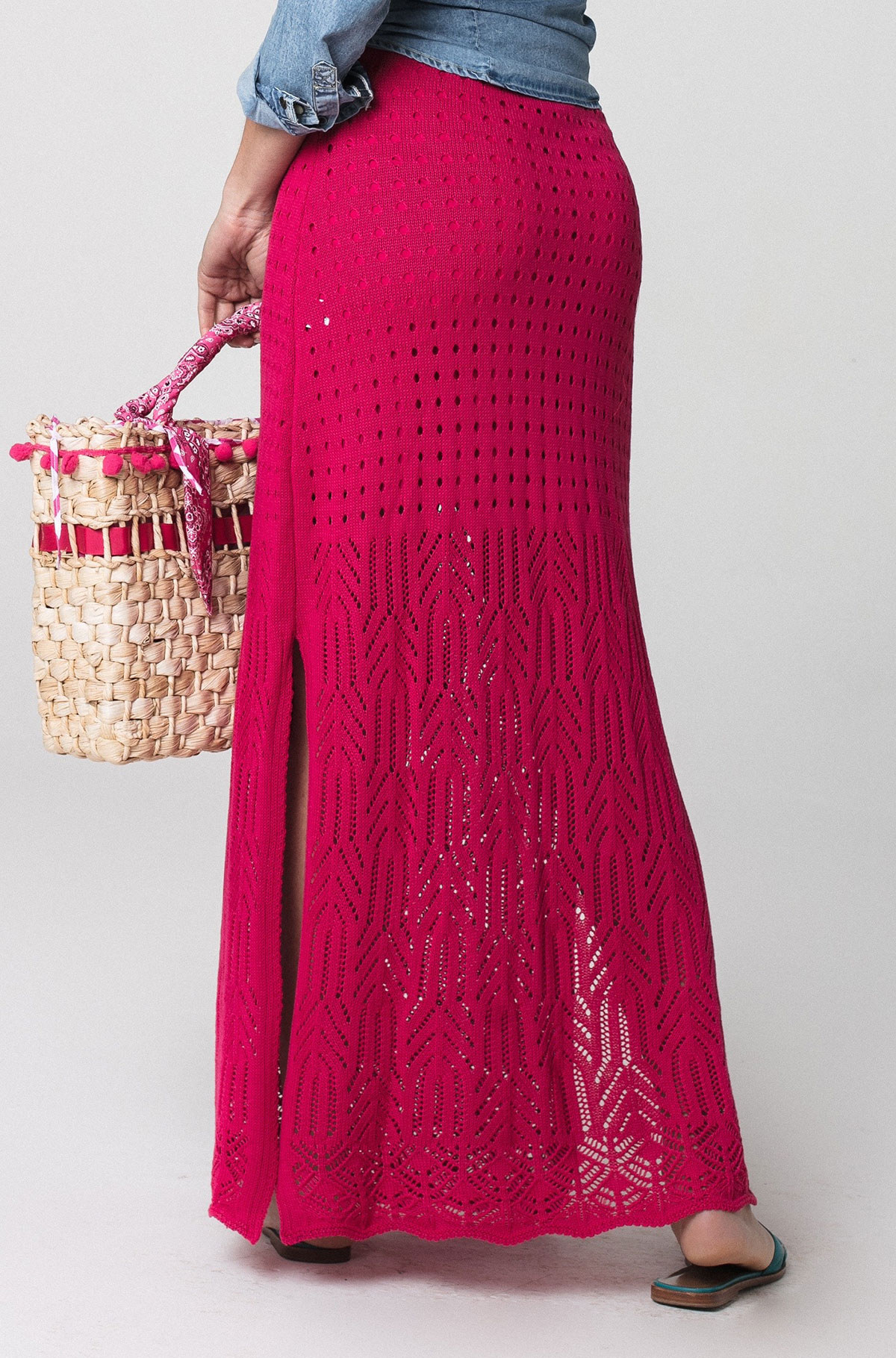 Combinando Saia Longa de Crochê: Tops