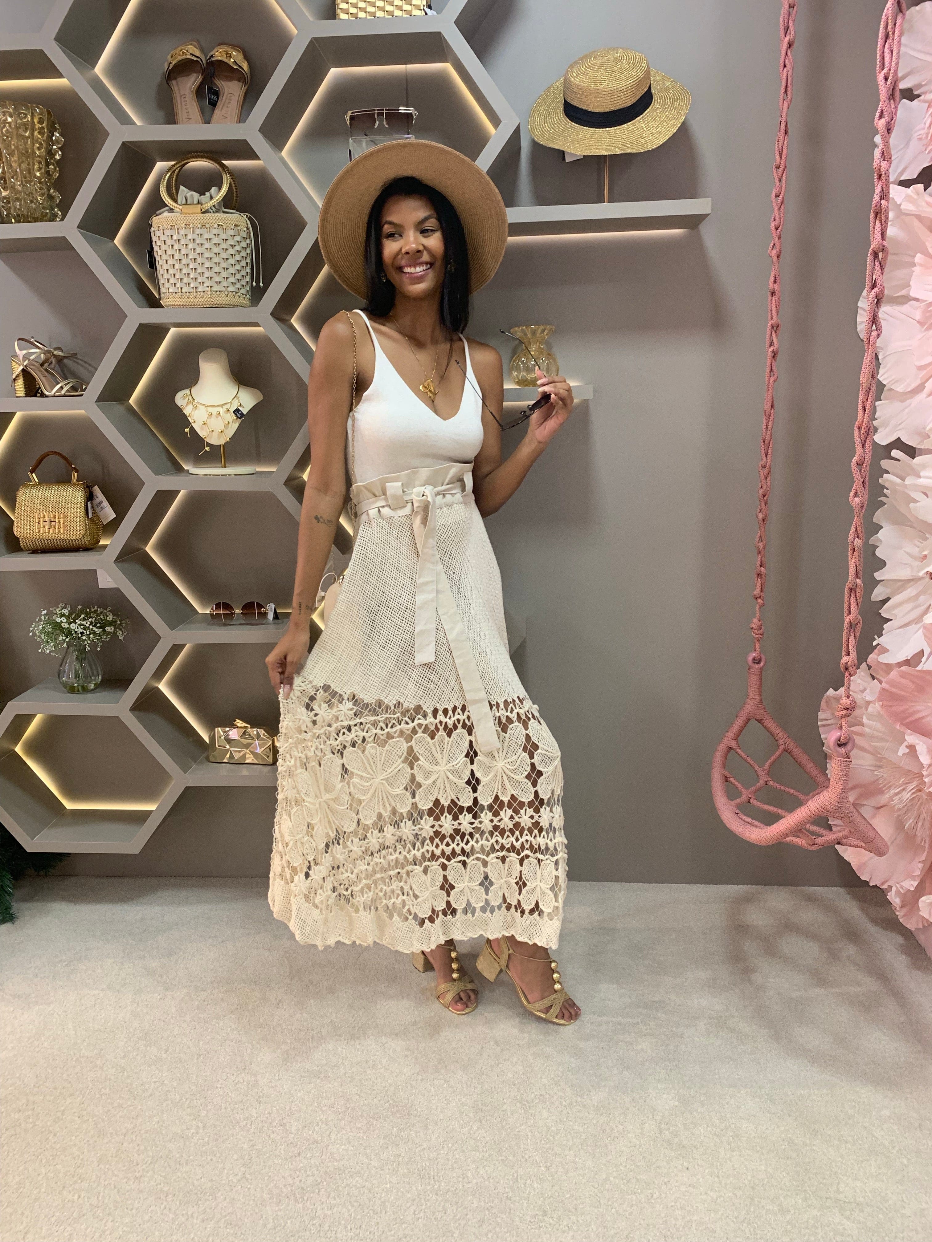 saia longa de croche