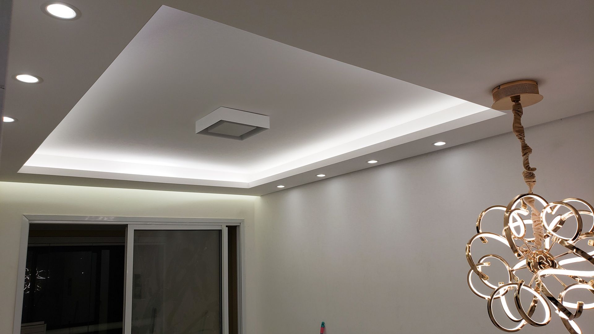 sanca de gesso aberta com led
