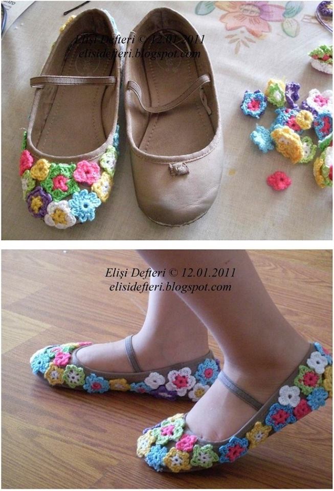 sapatilhas de crochê