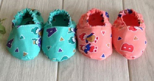 sapatinho de bebe de tecido
