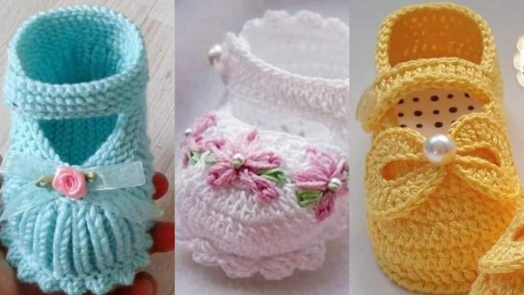 sapato de croche para bebe com grafico