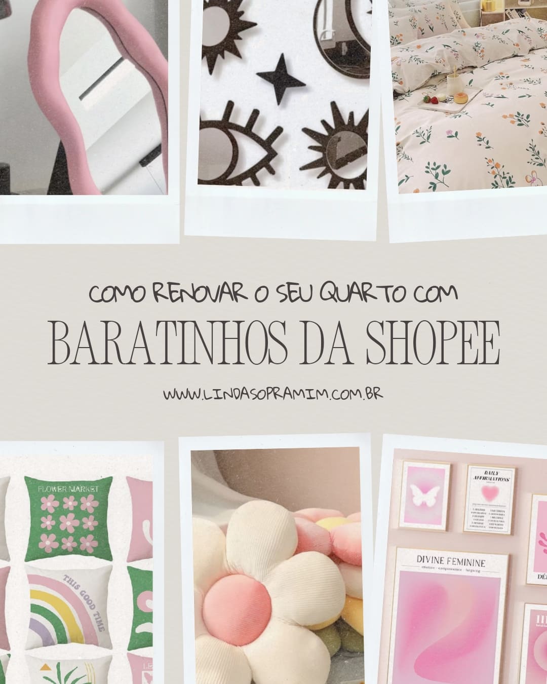 acessórios de decoração quarto shopee