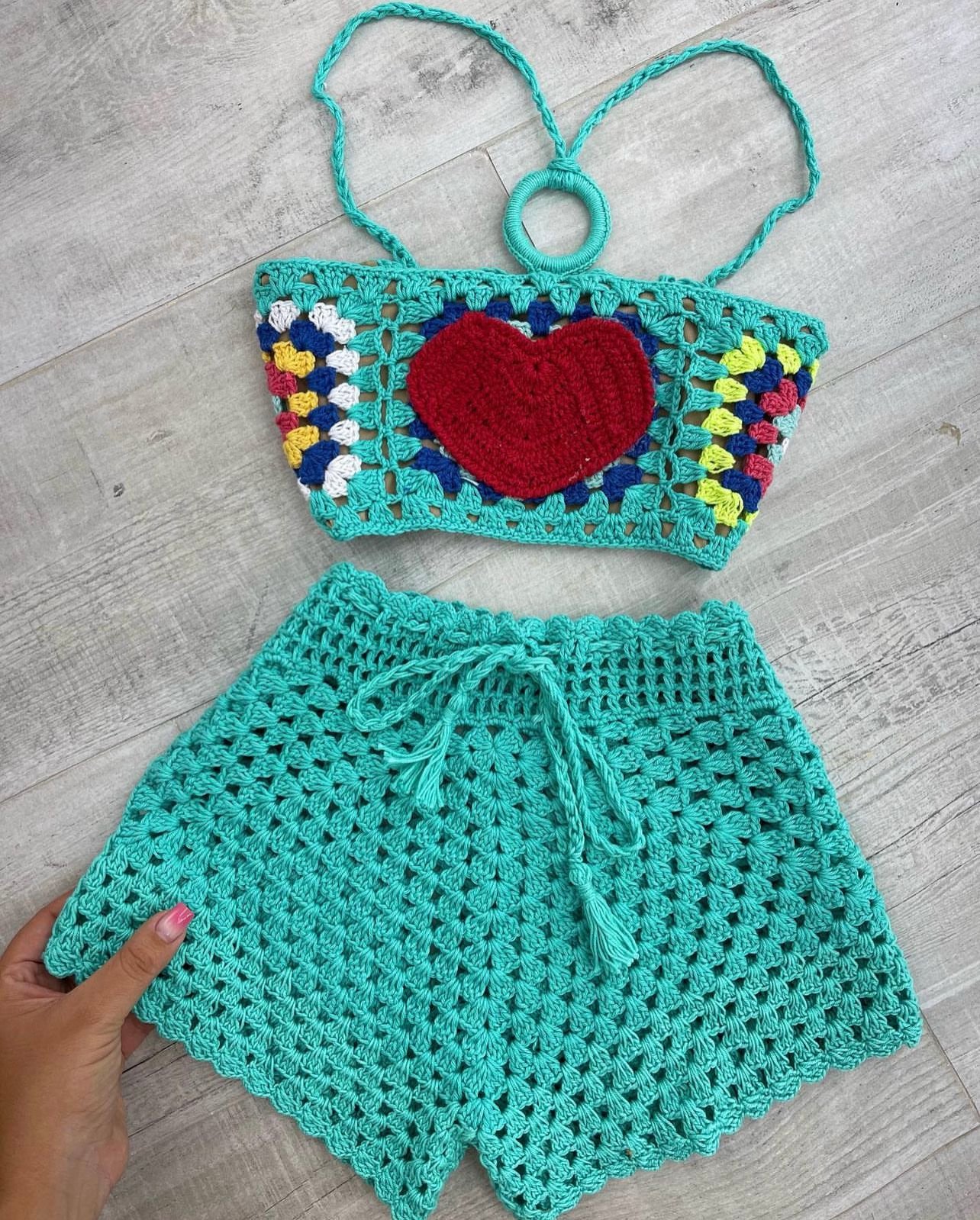 shorts de croche
