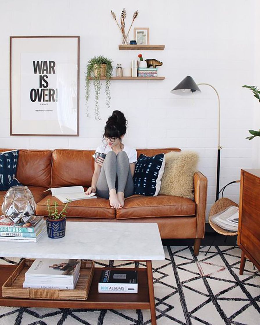 sofá caramelo decoração