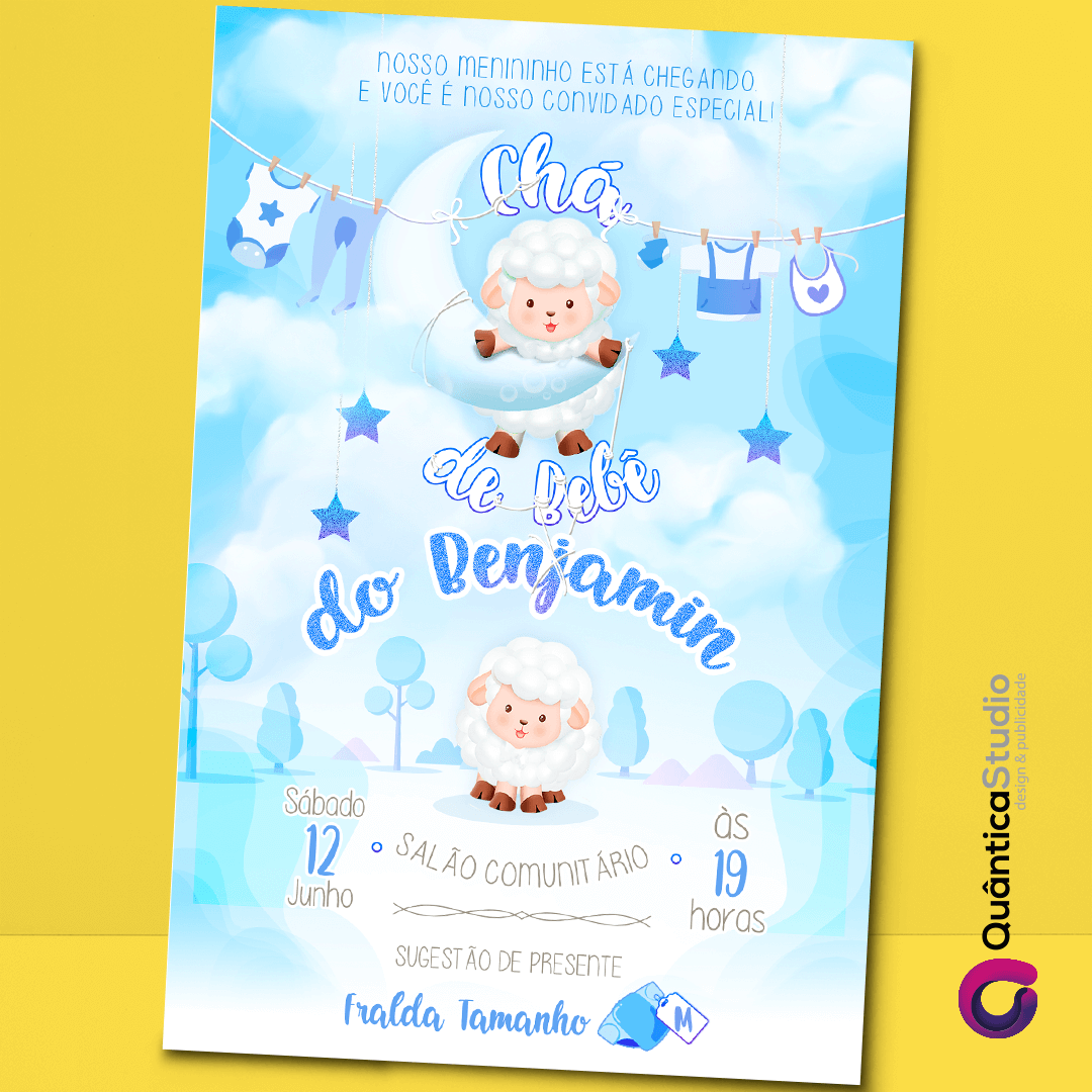 tamanho convite cha de bebe