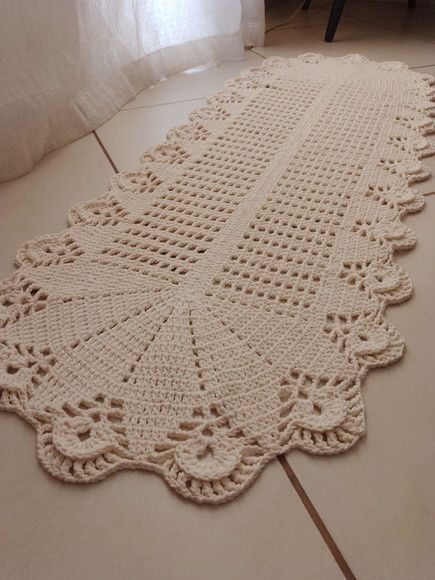 inspiração tapete de crochê barbante para sala