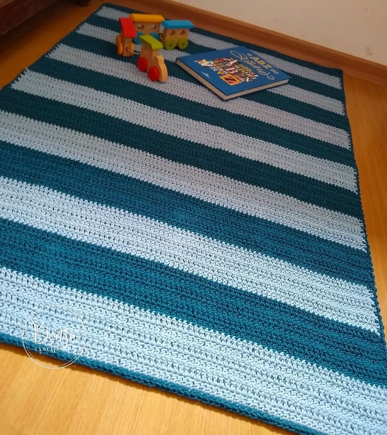 inspiração tapete de crochê retangular sala