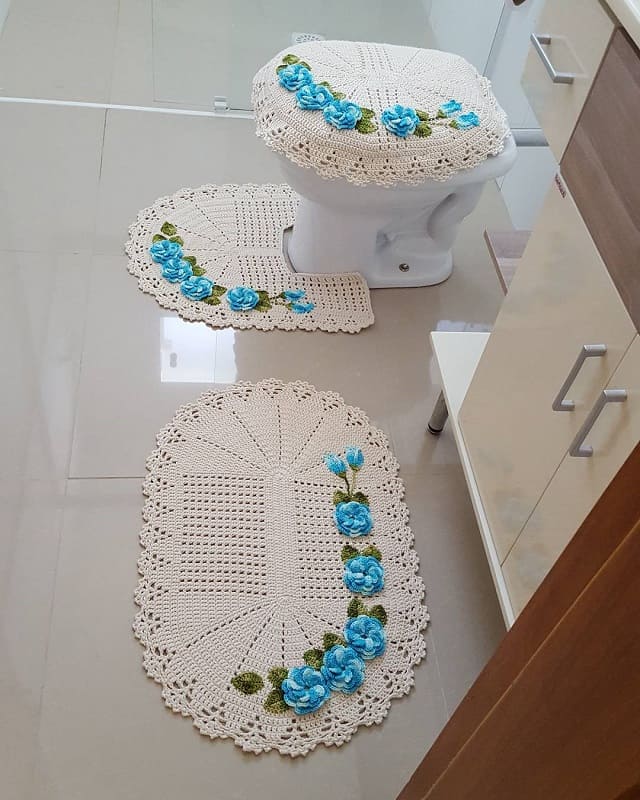 Tapete retangular em crochê