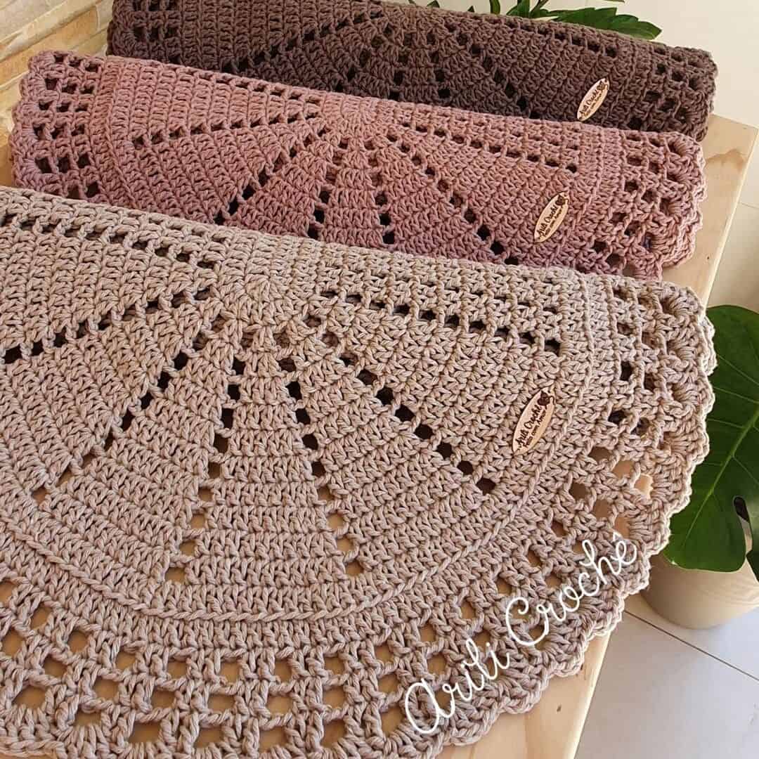 Tapete de crochê lavável