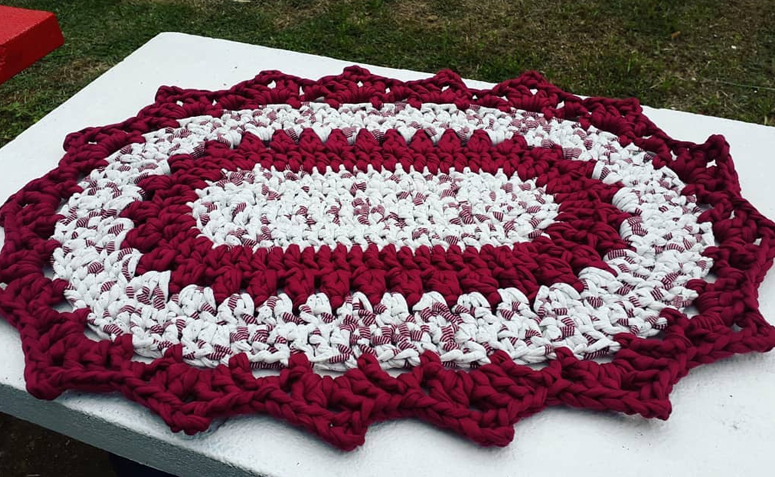 tapete de croche losango com grafico