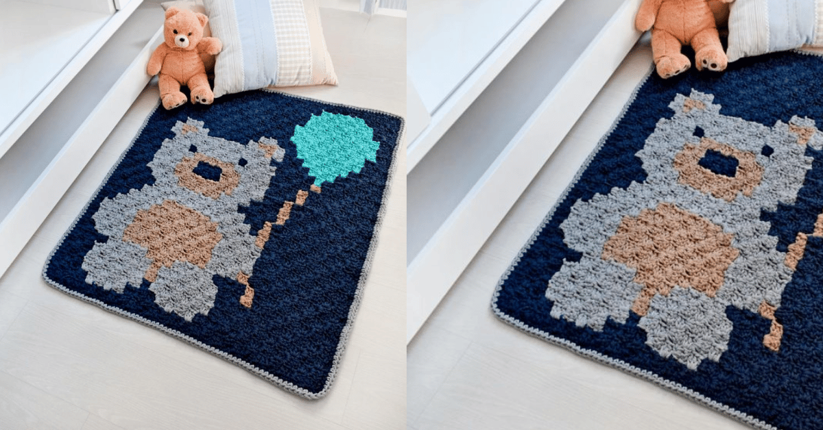 tapete de croche para quarto de bebe com grafico
