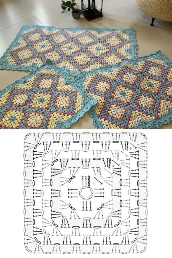 como fazer tapete de crochê quadrado para iniciantes